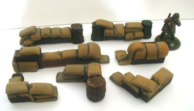 28MM WWII Battlefield Terrain Sand Bag Set