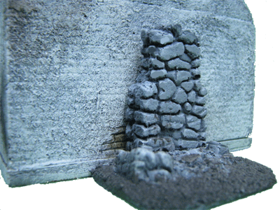 Closer look at the Ruined Village Buildings