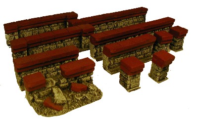 Brick Top Wall WWII miniature wargaming buildings terrain