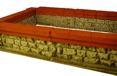 Brick Top Wall WWII miniature wargaming buildings terrai