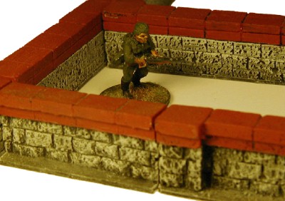 Brick Top Wall WWII miniature gaming terrain