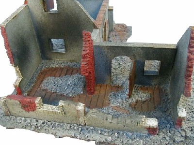 Farm House WWII war gaming terrain ruined buildings