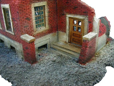 Ruined Brick House WWII miniature wargaming buildings terrai