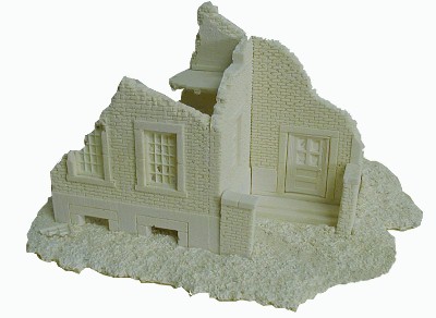 Ruined Brick House WWII miniature wargaming buildings terrai